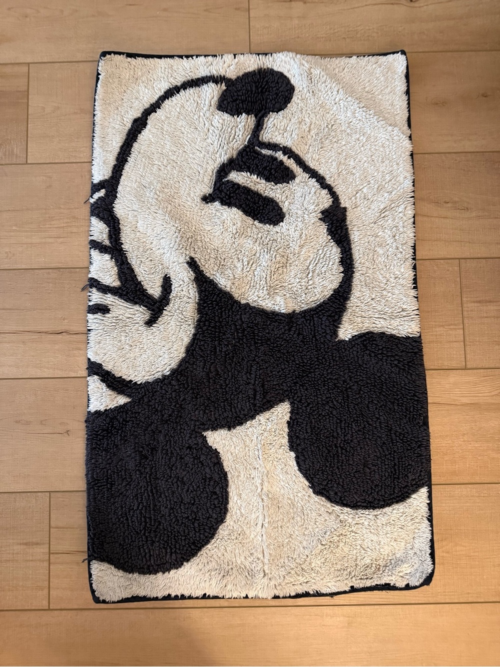 Pottery Barn Kids Mickey Mouse 100% Cotton Bath Mat Rug Black White